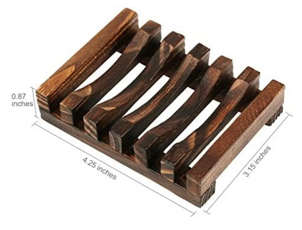 HANDCRAFTED WOODEN SOAP DISH image 1