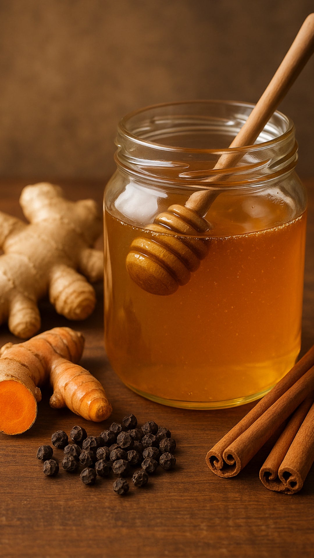 Golden Fire Root Honey- Infused with turmeric, ginger, cinnamon & black pepper image 0