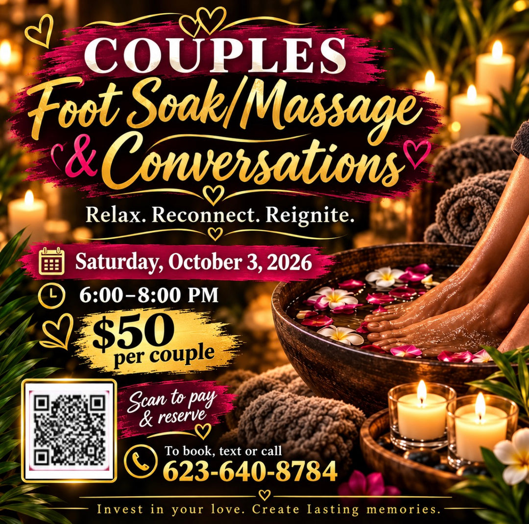 Couple’s Foot Soak, Massage & Conversation | Couples Events Saturday Oct. 3rd 6:00-8:00pm
