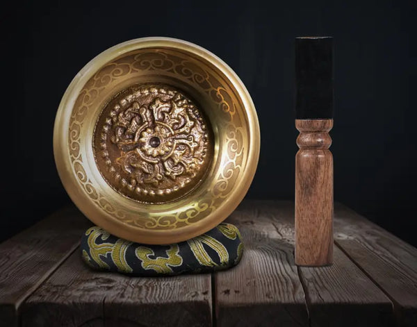 Authentic Hand Hammered Tibetan Singing Bowl Set image 0